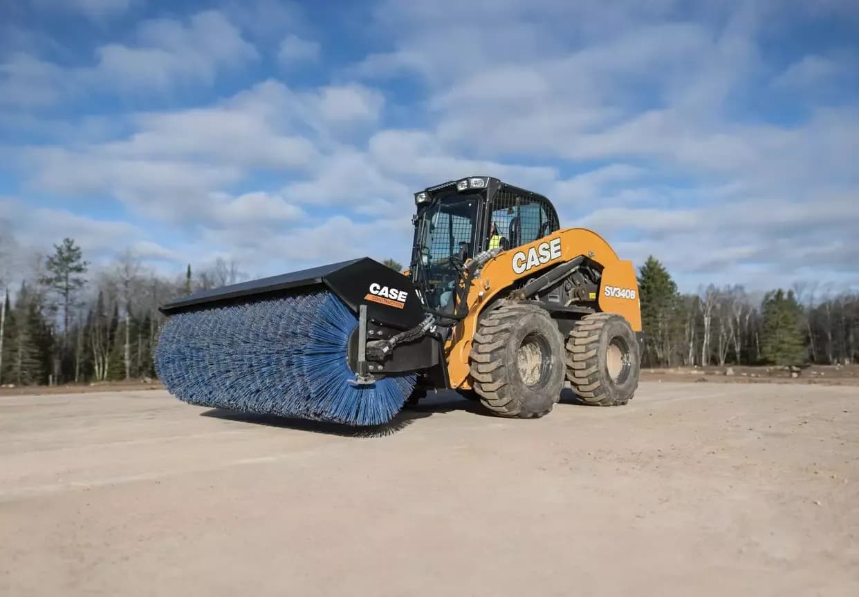 Broom Attachment on a jobsite