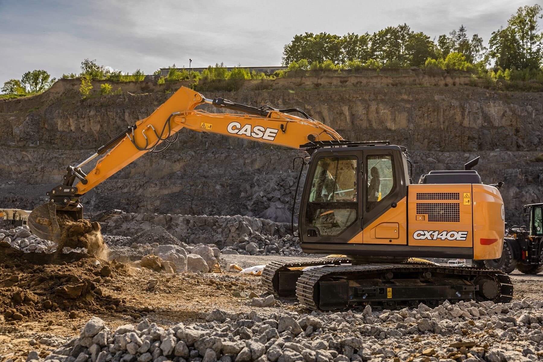 CASE CE CX140E excavator on the jobsite