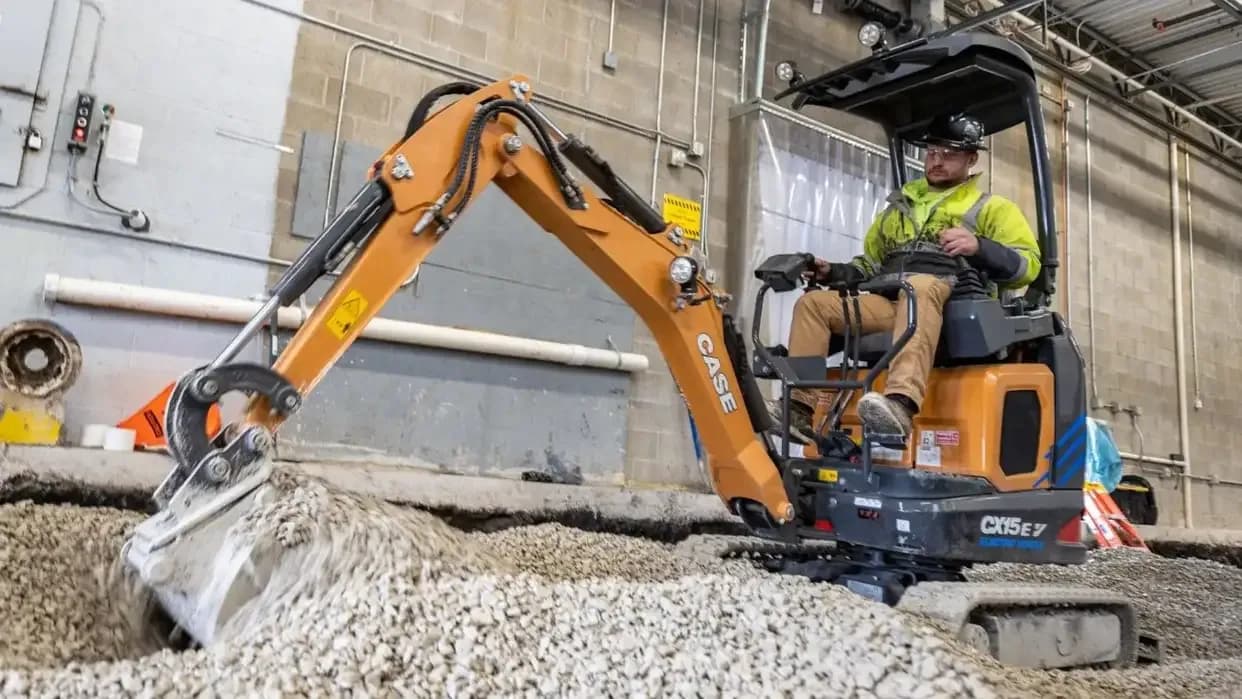 CASE CX15EV Electric Mini Excavator action shot