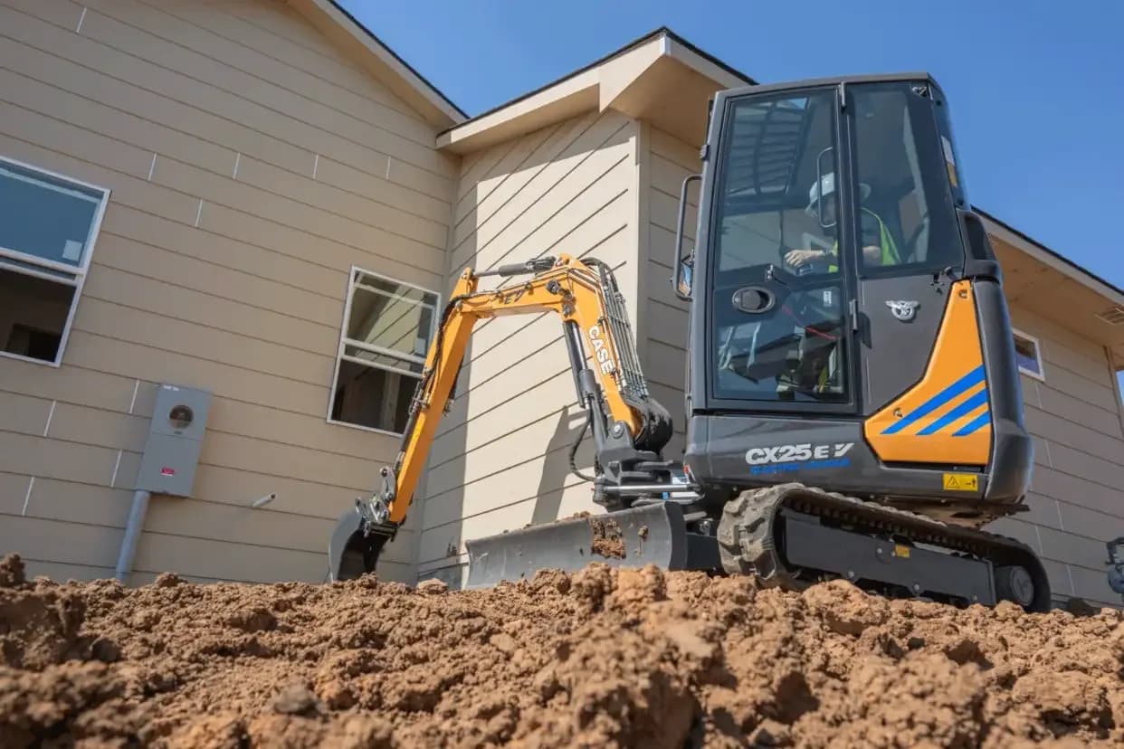 CASE CX25EV Electric Mini Excavator action shot