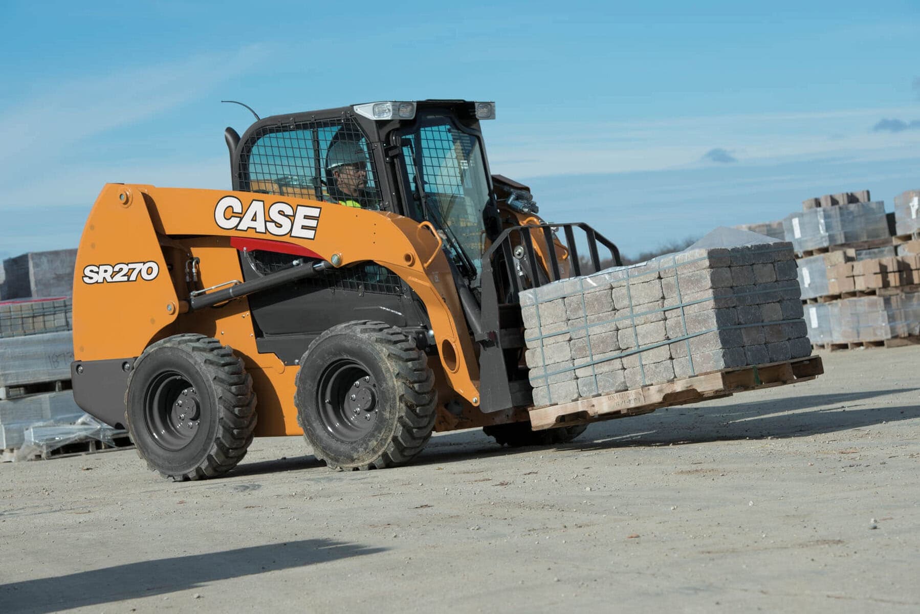 CASE SR270 with pallet forks