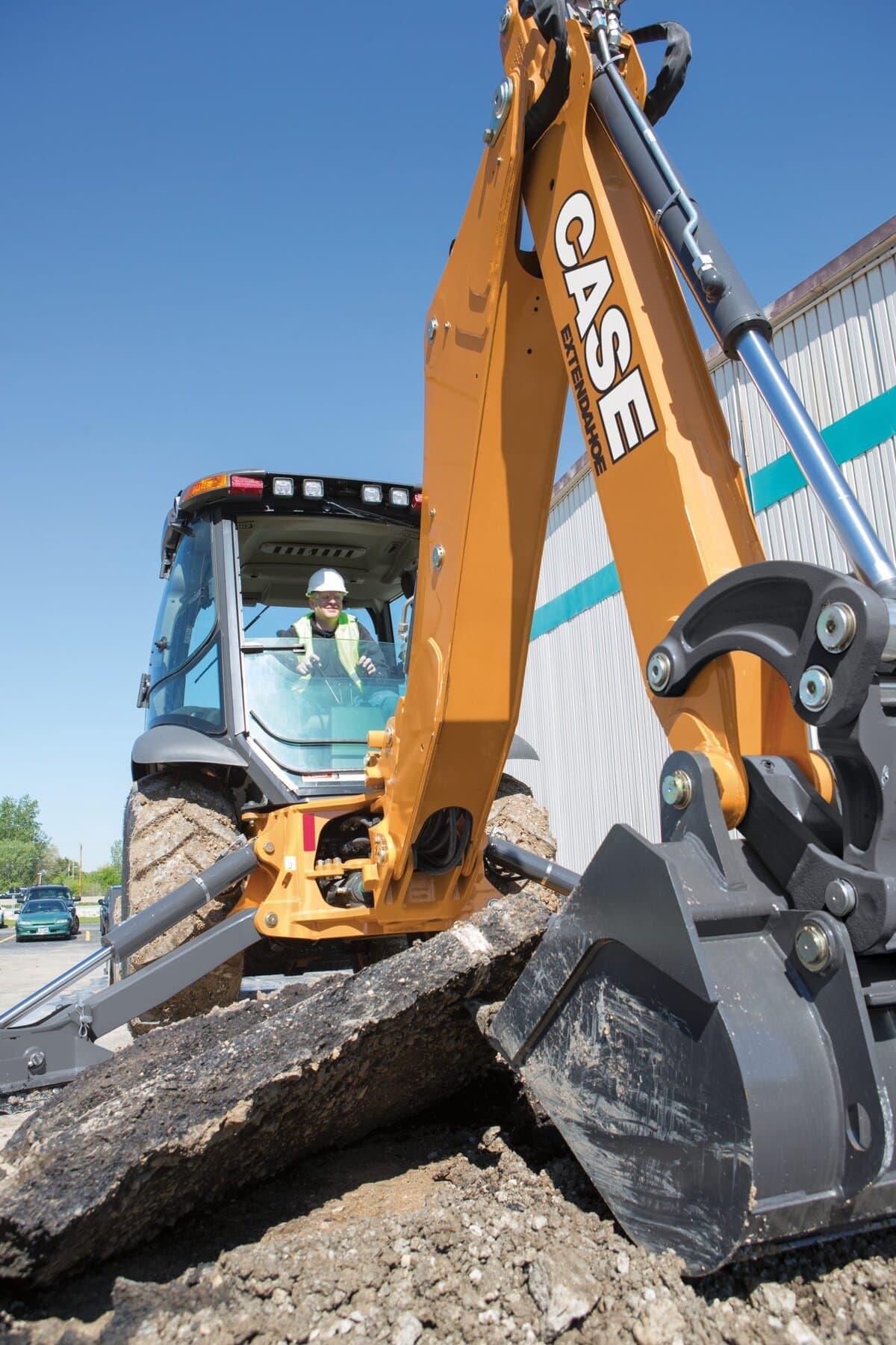 CASE backhoe loader at work