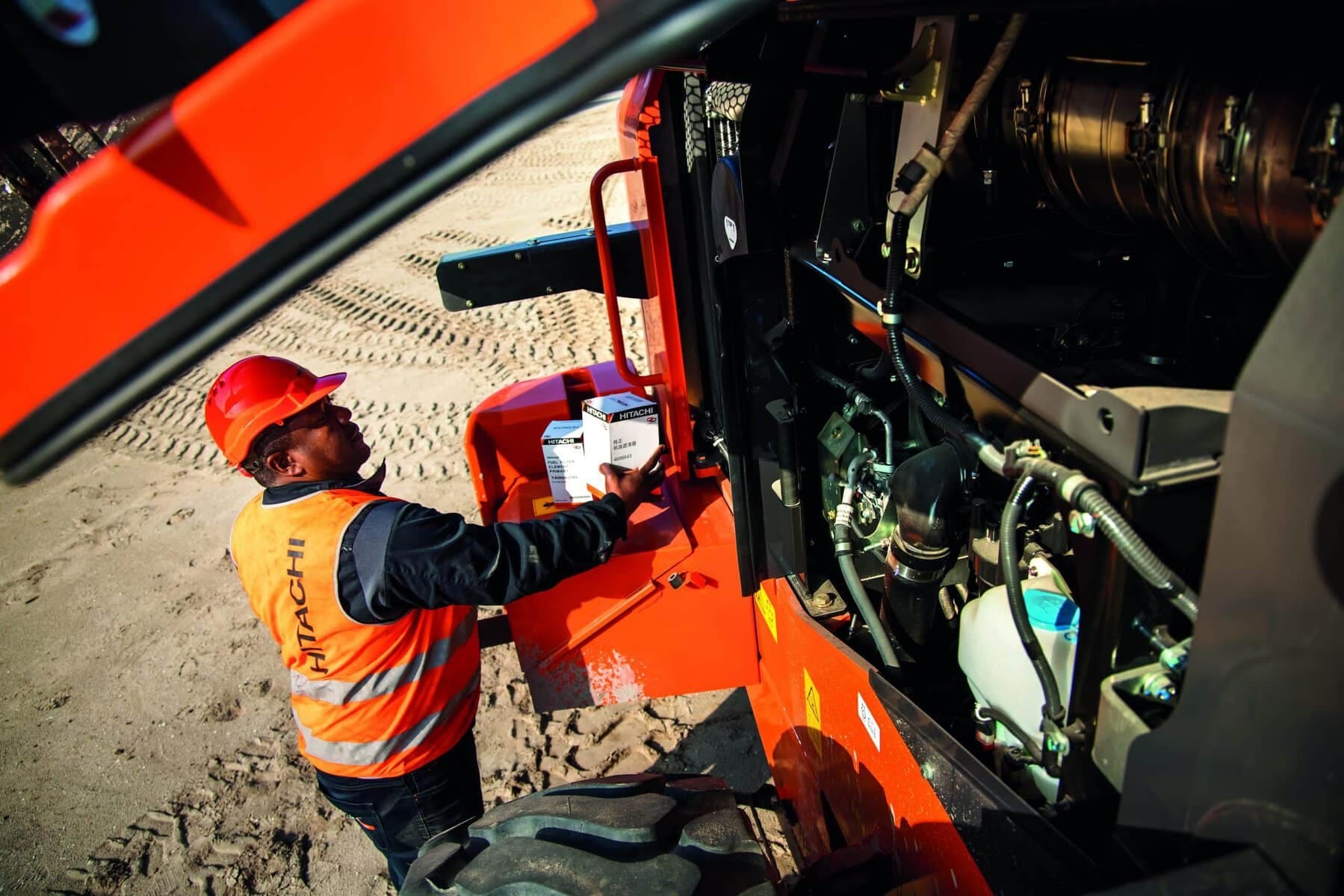 Hitachi ZW180-7 on a jobsite with operator