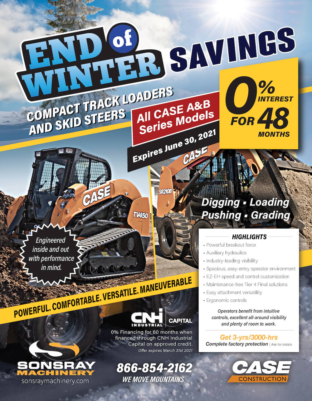 0 interest skid steer track loader